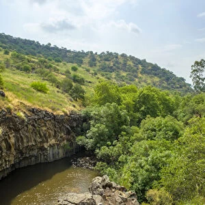 The Hexagon Pool ‎(Breichat HaMeshushim) in the Nahal Meshushim Reserve, part of the Yehudiya Forest Nature Reserve, central Golan Heights