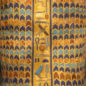 Hieroglyphs on a mummy, Egyptian Museum, Cairo, Egypt