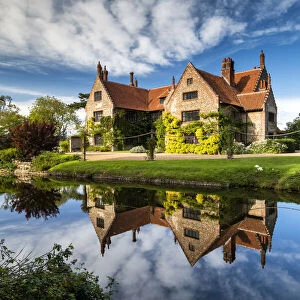 Hindringham Hall Reflecting in Moat, Norfolk, England