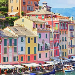 Historic district and marina view, Portofino, Liguria, Italy