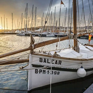 Historic sailing boat in the port of Palma de Mallorca, Mallorca, Spain