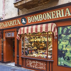 Historic sweet shop Bomboneria La Pajarita in the old town of Palma de Mallorca, Mallorca