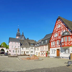 Historical market place of Kirchberg, Hunsruck, Rhineland-Palatinate, Germany