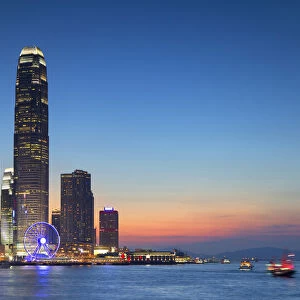 Hong Kong Island skyline and International Finance Centre (IFC) at sunset, Hong Kong