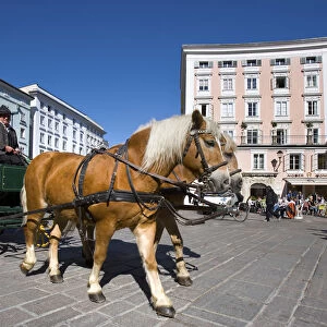 Horse carriage, Fiaker, old market, Salzburg, Salzburg state, Austria