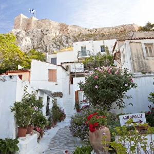 Houses below Acropolis, Athens, Greece