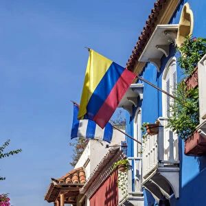 Houses with Balconies, Old Town, Cartagena, Bolivar Department, Colombia