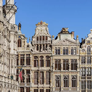 Houses at Grand Place, UNESCO World Heritage Site, Brussels, Belgium