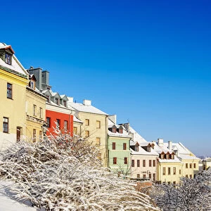Houses of the Old Town at winter time, Lublin, Lublin Voivodeship, Poland
