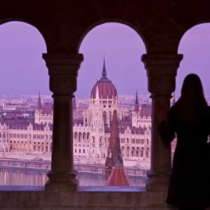 Hungarian Parliament seen from Fishermans Bastion
