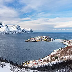 Husoy island in winter, Senja, Troms county, Norway