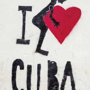 I love Cuba Mural Painting, La Habana Vieja, Havana, La Habana Province, Cuba I love Cuba Mural Painting, La Habana Vieja, Havana, La Habana Province, Cuba