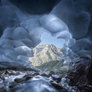 Ice cave Ecrins French alps, France