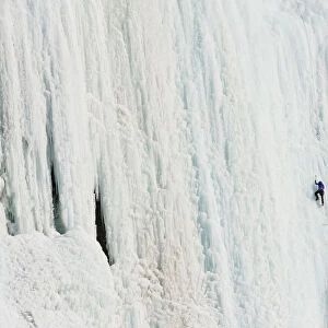 Ice Climbers on Weeping Wall, Banff National Park, Alberta, Canada