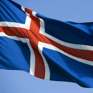 Iceland, the countries distinctive flag show its colours