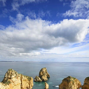 Iconic cliffs of Ponta da Piedade. Lagos, Algarve. Portugal