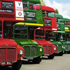 Iconic Routemasters at their 60th anniversary, Finsbury Park, London, UK