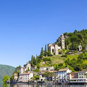 The idyllic lakeside village of Vico Morcote, Lake Lugano, Ticino, Switzerland