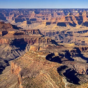 Idyllic shot of Grand Canyon and Colorado River on sunny day, Lipan Point