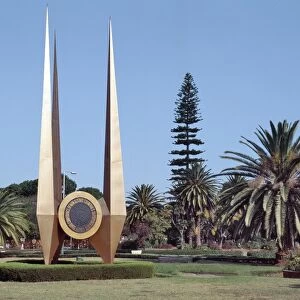 An impressive monument erected on a large round about in Lusaka