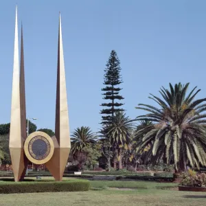 An impressive monument erected on a large round about in Lusaka