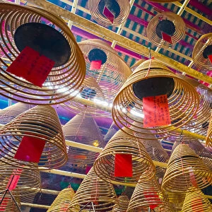 Incense coils at Man Mo Temple, Sheung Wan, Central District, Hong Kong Island, Hong Kong