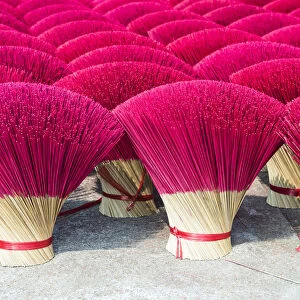 Incense sticks drying in the sun, Hung Yen province, Vietnam