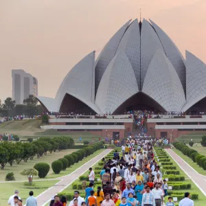 India, Delhi, Lotus Temple, the Baha i House of Worship, popularly known as the