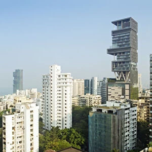 India, Maharashtra, Mumbai, Kemps Corner, view of Antilia aka the Ambani building