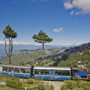 India, West Bengal, Darjeeling, Batasia Loop, Steam train of the Darjeeling Himalayan