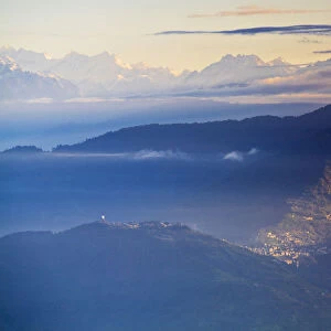 India, West Bengal, Darjeeling, Observation Hill, View from Bhanu Bhakta Sarini towards