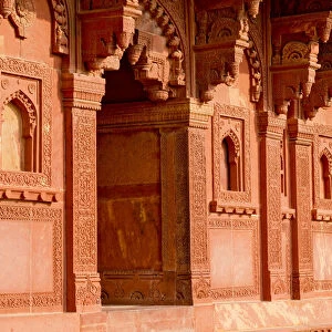 Indian Boy in Doorway, Jodha Bais Palace, Fatehpur Sikri, Agra, India