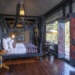 Indonesia, Bali, Ubud, Capella resort. Interior of one of the bedrooms