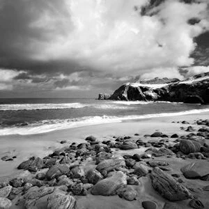 Infrared image of Dalmore beach, Isle of Lewis, Hebrides, Scotland, UK