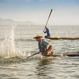Inle lake, Nyaungshwe township, Taunggyi district, Myanmar (Burma). Local fishermen