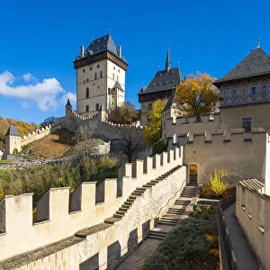 Inside the walls of Karlstejn Castle, Karlstejn, Beroun District, Central Bohemian Region, Czech Republic