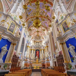 Interior of the Cathedral Basilica of Apostles St. Peter and St. Paul of Kaunas, Kaunas, Lithuania Interior of the Cathedral Basilica of Apostles St. Peter and St. Paul of Kaunas, Kaunas, Lithuania