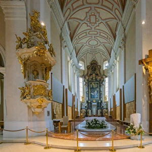 Interior of Cathedral of St. Nicholas, Ceske Budejovice, South Bohemian Region, Czech Republic
