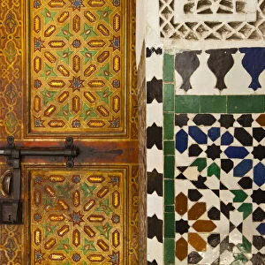 Interior door detail, Moulay Ismal Mousoleum, Medina, Meknes, Morocco