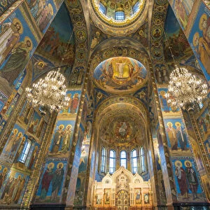 Interiors of the Church of the Saviour on Spilled Blood. Saint Petersburg, Russia
