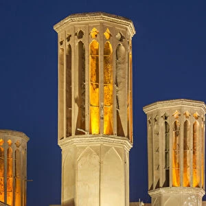 Iran, Central Iran, Yazd, traditional badgirs, wind towers