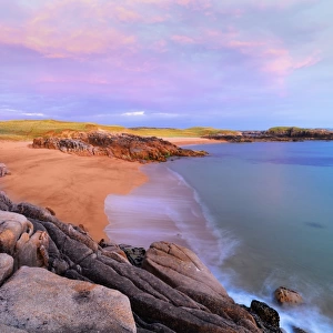Ireland, Co. Donegal, Cruit island at sunset