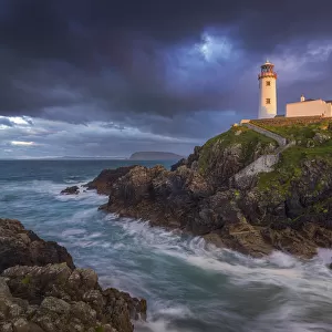 Ireland, Co. Donegal, Fanad, Fanad lighthouse at sunet