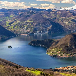 Iseo lake in spring season, Lombardy district, Brescia province, Italy