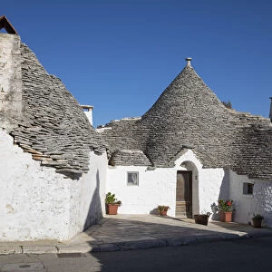 Italy, Apulia (Puglia), Bari district, Itria Valley, traditional trulli in Alberobello