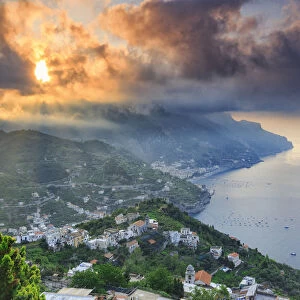 Italy, Campagnia, Amalfi Coast, Ravello. The Coastline from the town of Ravello