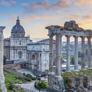 Italy, Lazio, Rome, Forum at sunrise
