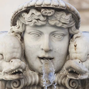 Italy, Rome, Piazza Navona, Moro Fountain, Fountain Detail