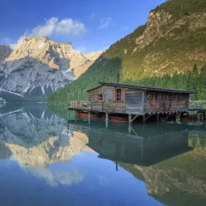 Italy, South Tyrol, Bolzano, Braies Lake