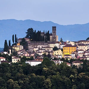 Italy, Tuscany, Serchio Valley, View of Barga from Albiano